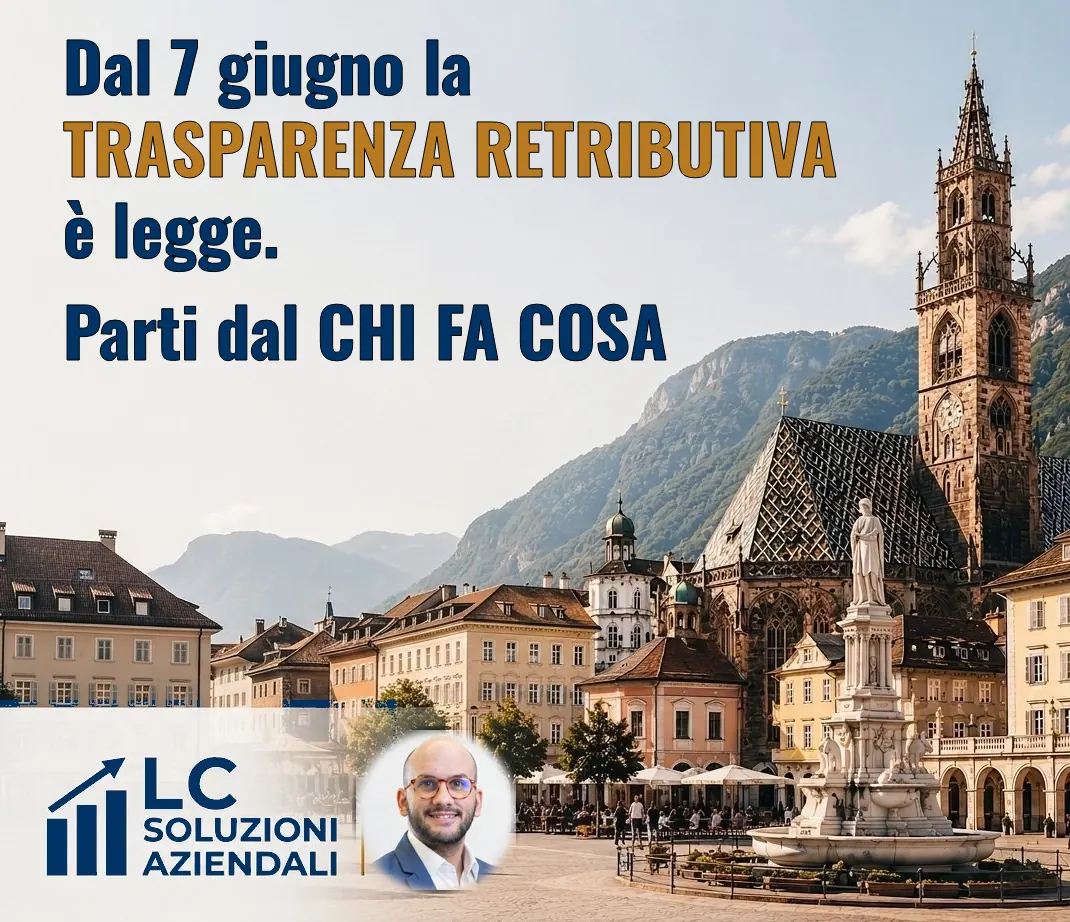 Dal 7 giugno la TRASPARENZA RETRIBUTIVA è legge. Parti dal CHI FA COSA
